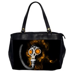 Gas Mask Office Handbags (2 Sides)  by Valentinaart