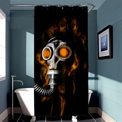 Gas Mask Shower Curtain 36  X 72  (stall)  by Valentinaart