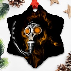 Gas Mask Snowflake Ornament (two Sides) by Valentinaart