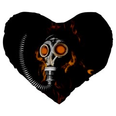 Gas Mask Large 19  Premium Flano Heart Shape Cushions by Valentinaart