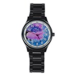 Rising To Touch You Stainless Steel Round Watch Front