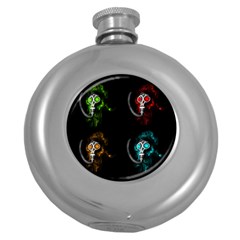 Gas Mask Round Hip Flask (5 Oz) by Valentinaart