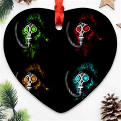 Gas Mask Heart Ornament (two Sides) by Valentinaart