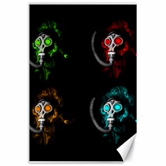 Gas Mask Canvas 24  X 36  by Valentinaart