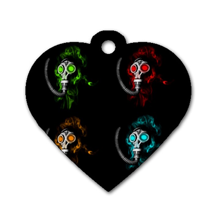 Gas mask Dog Tag Heart (Two Sides)