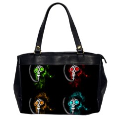 Gas Mask Office Handbags (2 Sides)  by Valentinaart