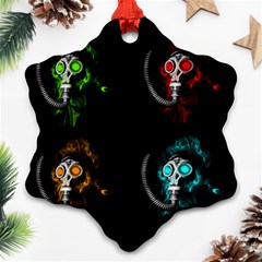 Gas Mask Snowflake Ornament (two Sides) by Valentinaart