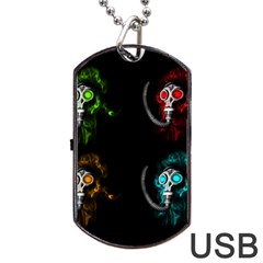 Gas Mask Dog Tag Usb Flash (two Sides) by Valentinaart