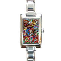 Art Color Dark Detail Monsters Psychedelic Rectangle Italian Charm Watch by BangZart