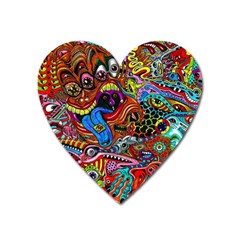 Art Color Dark Detail Monsters Psychedelic Heart Magnet by BangZart