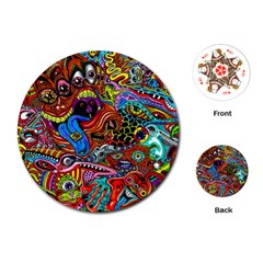 Art Color Dark Detail Monsters Psychedelic Playing Cards (round)  by BangZart