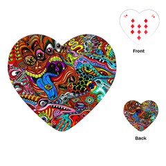 Art Color Dark Detail Monsters Psychedelic Playing Cards (heart)  by BangZart