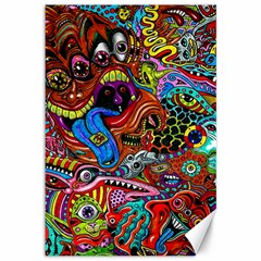 Art Color Dark Detail Monsters Psychedelic Canvas 12  X 18  