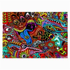 Art Color Dark Detail Monsters Psychedelic Large Glasses Cloth (2-side) by BangZart