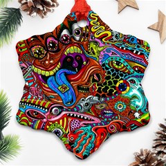 Art Color Dark Detail Monsters Psychedelic Ornament (snowflake) by BangZart