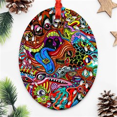 Art Color Dark Detail Monsters Psychedelic Oval Filigree Ornament (two Sides) by BangZart