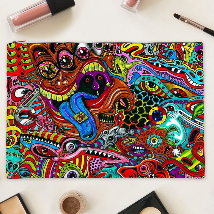 Art Color Dark Detail Monsters Psychedelic Cosmetic Bag (XXL) 