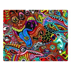 Art Color Dark Detail Monsters Psychedelic Double Sided Flano Blanket (large)  by BangZart