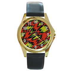 Distorted shapes                           Round Gold Metal Watch