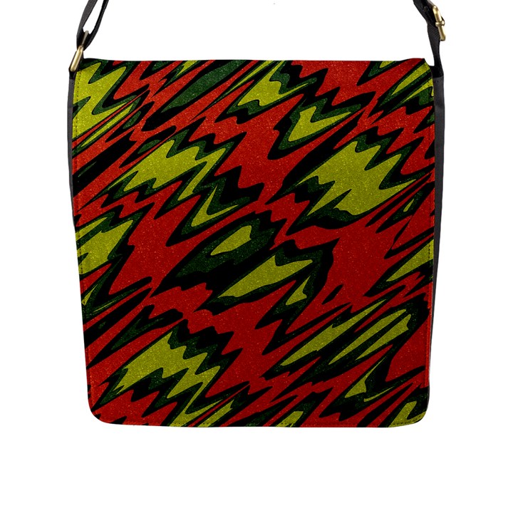 Distorted shapes                           Flap Closure Messenger Bag (L)