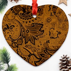 Art Traditional Batik Flower Pattern Ornament (heart) by BangZart