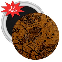 Art Traditional Batik Flower Pattern 3  Magnets (10 Pack)  by BangZart