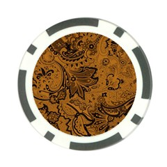 Art Traditional Batik Flower Pattern Poker Chip Card Guard (10 Pack) by BangZart