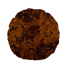 Art Traditional Batik Flower Pattern Standard 15  Premium Flano Round Cushions by BangZart