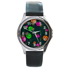 Abstract Bug Insect Pattern Round Metal Watch by BangZart