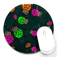 Abstract Bug Insect Pattern Round Mousepads by BangZart