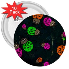 Abstract Bug Insect Pattern 3  Buttons (10 Pack)  by BangZart