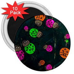 Abstract Bug Insect Pattern 3  Magnets (10 Pack)  by BangZart