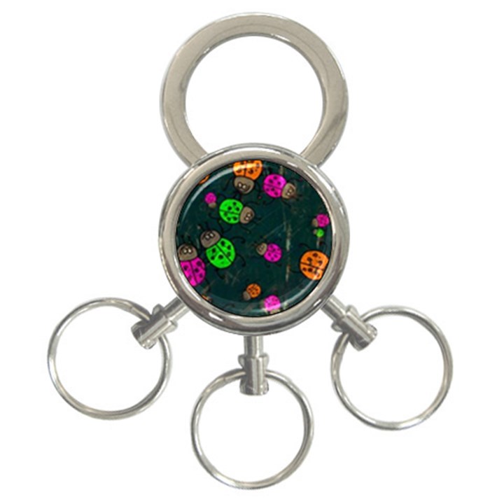 Abstract Bug Insect Pattern 3-Ring Key Chains