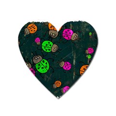 Abstract Bug Insect Pattern Heart Magnet by BangZart