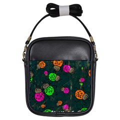 Abstract Bug Insect Pattern Girls Sling Bags by BangZart