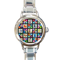 Animal Party Pattern Round Italian Charm Watch by BangZart