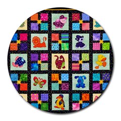 Animal Party Pattern Round Mousepads by BangZart