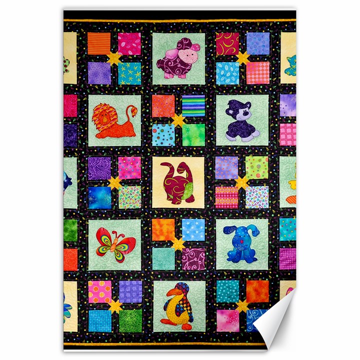 Animal Party Pattern Canvas 20  x 30  