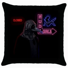 Night Walk Throw Pillow Case (black) by Valentinaart