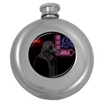 Night walk Round Hip Flask (5 oz) Front