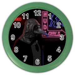 Night Walk Color Wall Clocks by Valentinaart