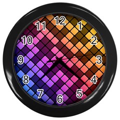 Abstract Small Block Pattern Wall Clocks (black) by BangZart