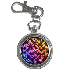 Abstract Small Block Pattern Key Chain Watches