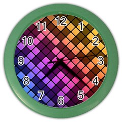 Abstract Small Block Pattern Color Wall Clocks by BangZart