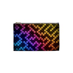 Abstract Small Block Pattern Cosmetic Bag (small)  by BangZart