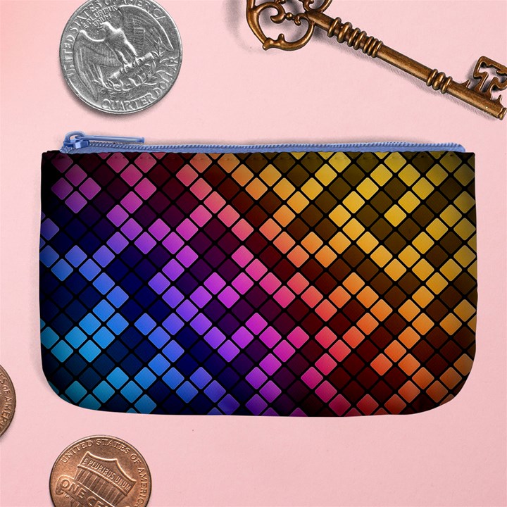 Abstract Small Block Pattern Large Coin Purse