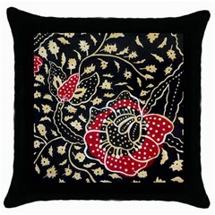 Art Batik Pattern Throw Pillow Case (black) by BangZart