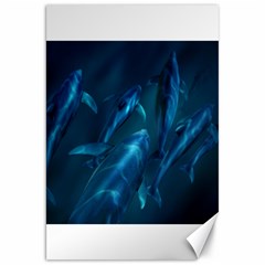 Dolphins Blue Canvas 20  X 30   by DBDesigns