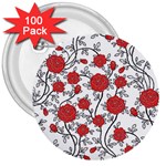 Texture Roses Flowers 3  Buttons (100 pack)  Front