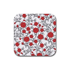 Texture Roses Flowers Rubber Coaster (square)  by BangZart